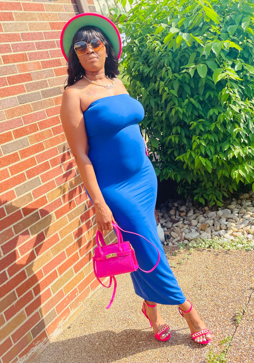 Buy Me Bae Royal Blue Tube Top Fitted Midi Maxi Dress J Elise Boutique Buy Me Bae Royal Blue Tube Top Fitted Midi Maxi Dress J Elise Boutique