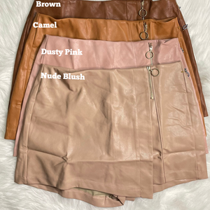 Court  Me Faux Leather Skorts (4 Colors)