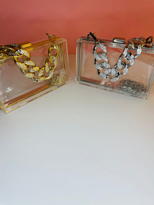 Crystal Clear Box Clutch ( 2 Colors )