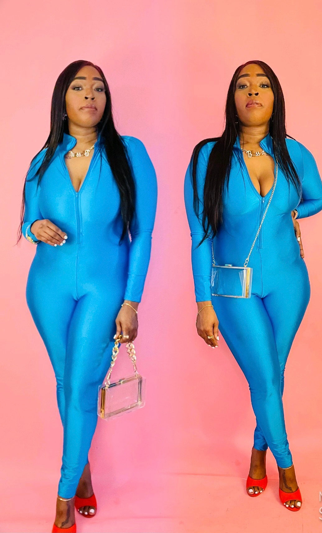 Clear My Schedule Turquoise Catsuit