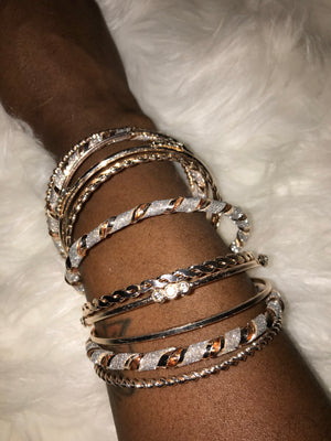Arm Candy Stackable Bangles (Gold & Rose Gold)