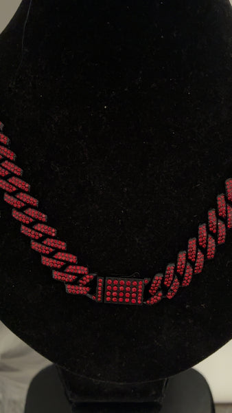 Ruby Reign Crystal Cuban Link Necklace | J. Elise Boutique