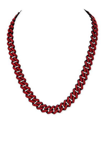 Ruby Reign Crystal Cuban Link Necklace | J. Elise Boutique