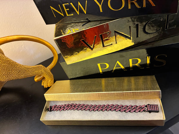 Pink Crystal Cuban Link Bracelet | Blush Boss | J. Elise Boutique