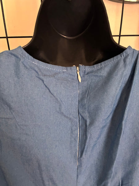 Effortless Muse Denim Colorblock Maxi Dress