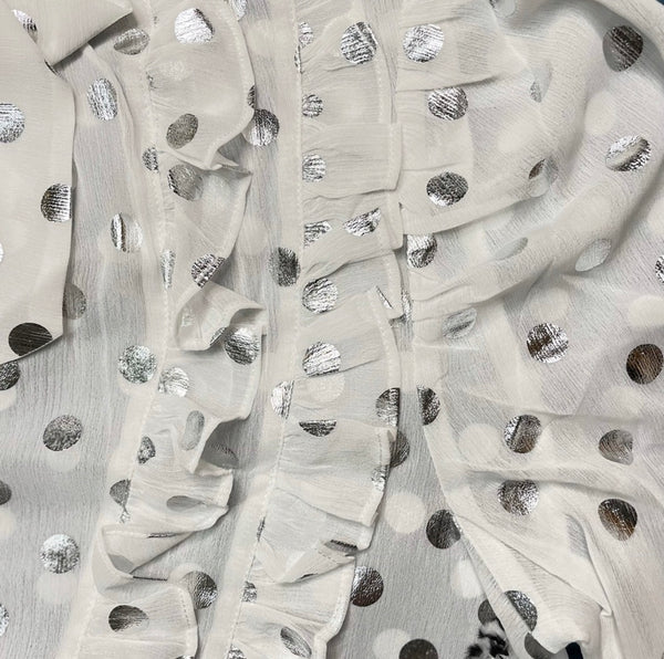 Monroe White Sheer Polka Dot Blouse