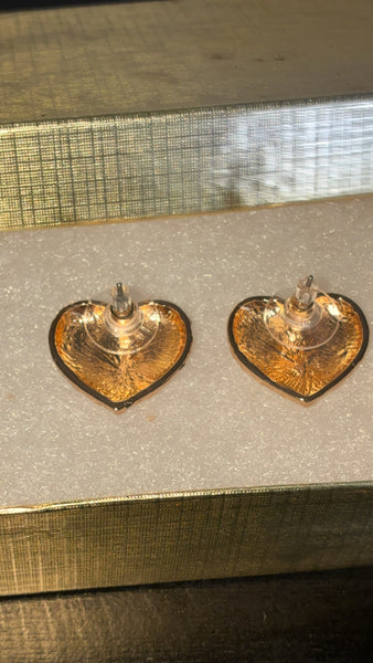 Amour Luxe Heart Pendant & Earrings Set – Gold