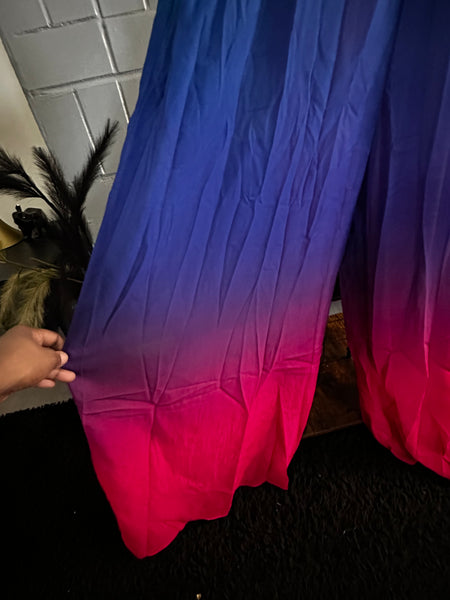 Dream Drip Ombré Multi Color Flowy Wide Leg Jumpsuit