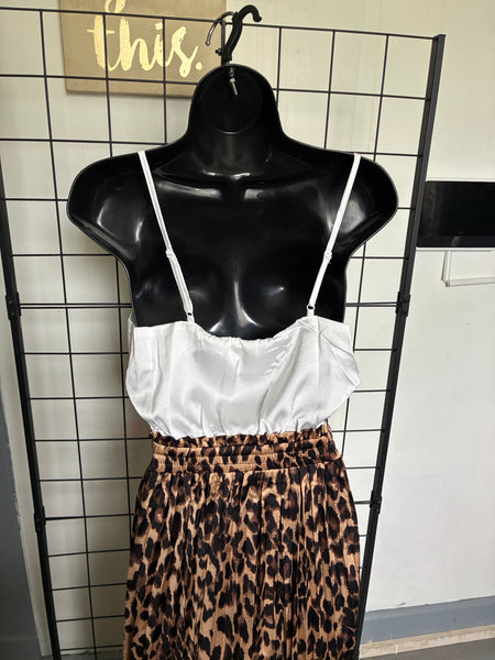 Safari Noir Leopard Print Maxi Dress