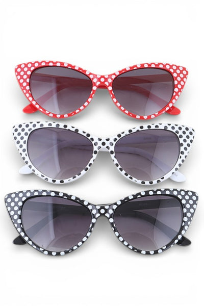 Midnight Muse Polka Dot Cat Eye Sunglasses