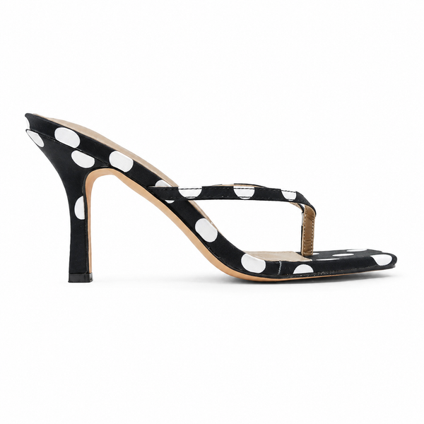 Monroe Black/White Polka Dot Statement Heels
