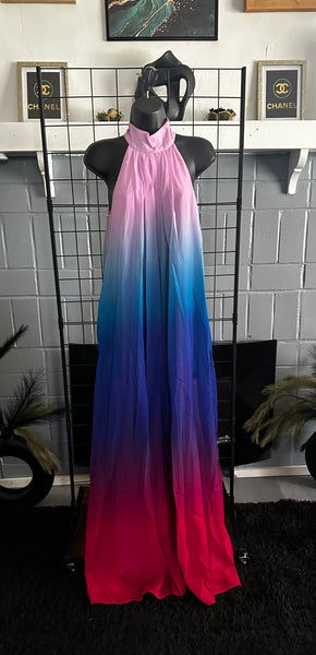 Dream Drip Ombré Multi Color Flowy Wide Leg Jumpsuit