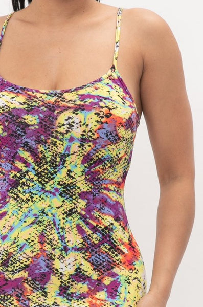 On My Way Plus Size Multi Color Sleeveless Bodycon Dress