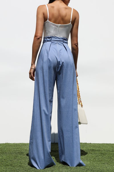 The Santorini Wide Leg Trousers Jumpsuit