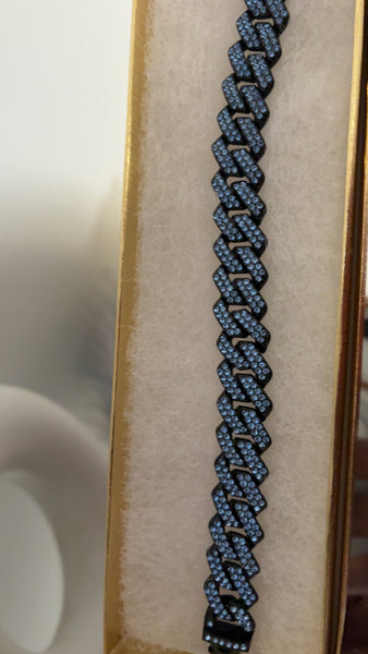 Blue Crystal Cuban Link Bracelet | Sapphire Luxe Statement Bracelet | J. Elise Boutique