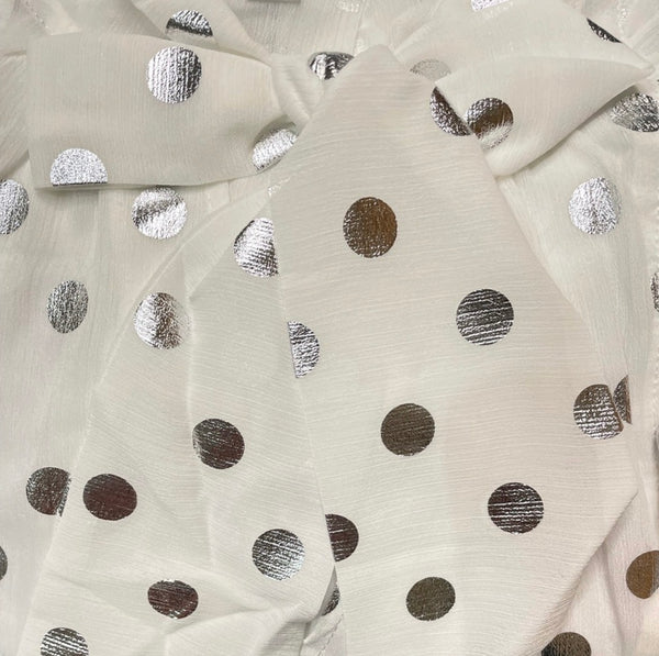 Monroe White Sheer Polka Dot Blouse