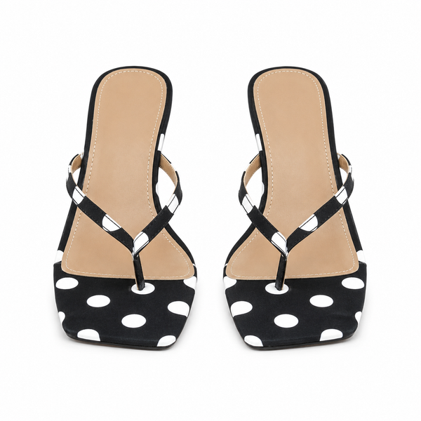 Monroe Black/White Polka Dot Statement Heels