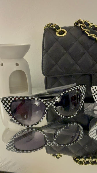 Midnight Muse Polka Dot Cat Eye Sunglasses
