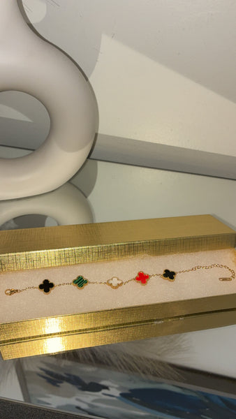 The Luxe Clover Bracelet – Multicolor