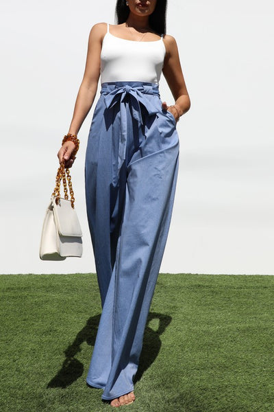 The Santorini Wide Leg Trousers Jumpsuit