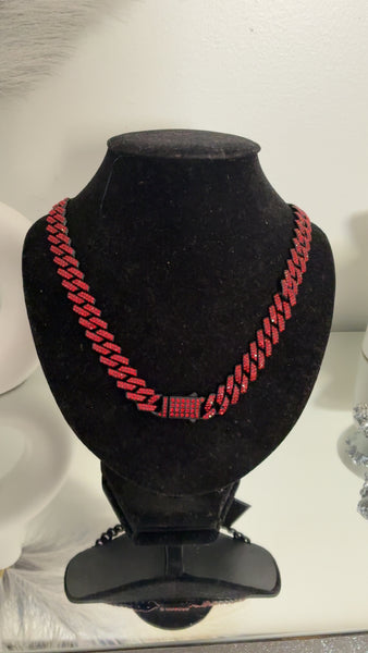 Ruby Reign Crystal Cuban Link Necklace | J. Elise Boutique
