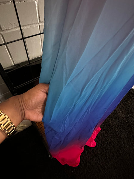 Dream Drip Ombré Multi Color Flowy Wide Leg Jumpsuit