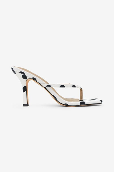 Monroe White/Black Polka Dot Statement Heel