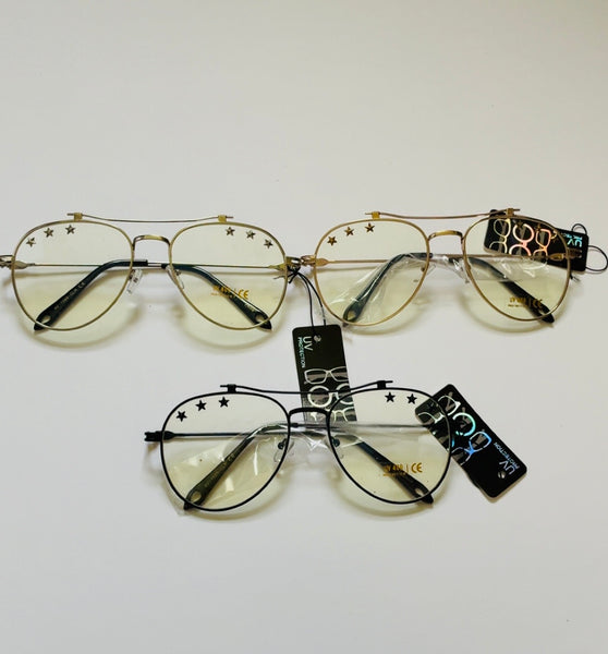 Seeing Stars Clear Lens Aviator Sunglasses