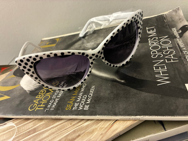 Monroe Muse Polka Dot Cat-Eye Sunglasses – White/Black
