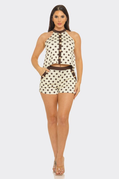 Mocha Muse Polka Dot Short Set