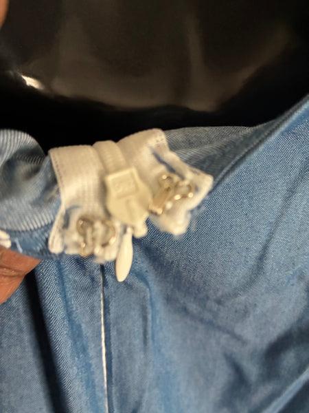 Effortless Muse Denim Colorblock Maxi Dress