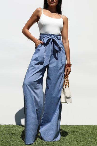 The Santorini Wide Leg Trousers Jumpsuit