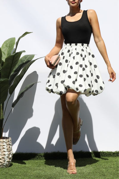 Monroe Bubble Hem Polka Dot Mini Dress