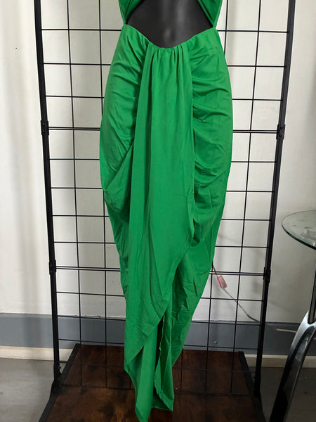 Make Reservations Kelly Green Cut Out Midi Dress