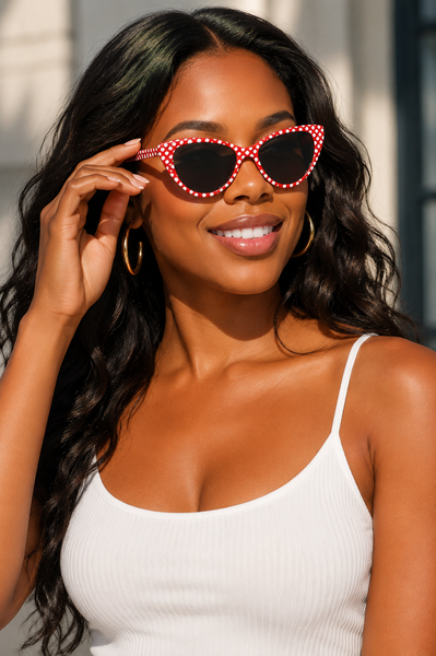 Cherry Pop Polka Dot Cat-Eye Sunglasses
