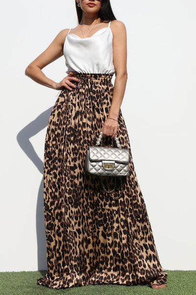 Safari Noir Leopard Print Maxi Dress
