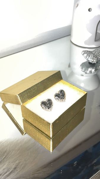 Amour Luxe Heart Pendant Necklace & Earrings Set – Rhodium (Silver)