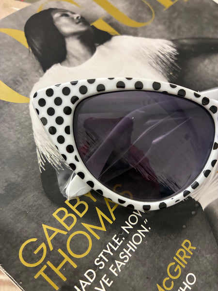Monroe Muse Polka Dot Cat-Eye Sunglasses – White/Black