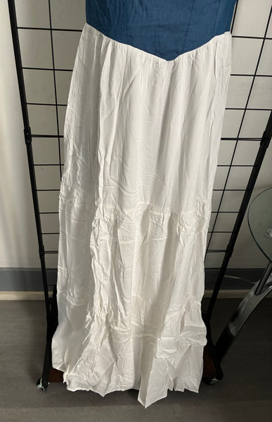 Effortless Muse Denim Colorblock Maxi Dress