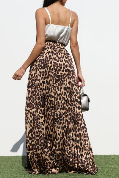 Safari Noir Leopard Print Maxi Dress