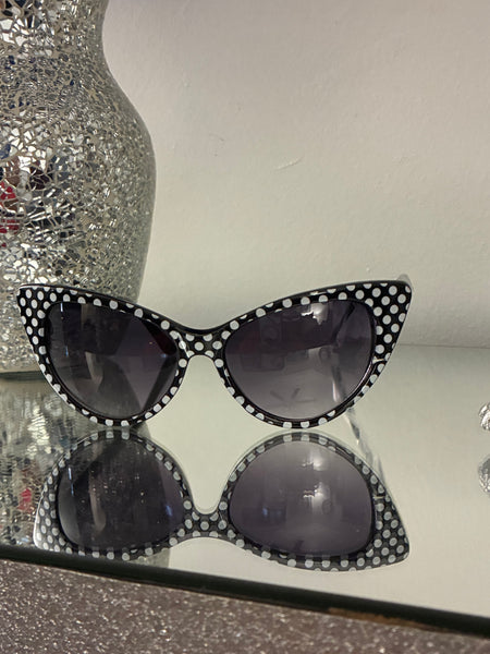 Midnight Muse Polka Dot Cat Eye Sunglasses
