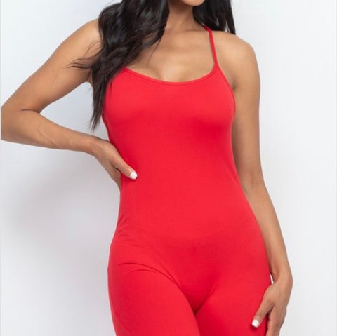 Double Dare Romper Open Back Ruched Design Green or Red
