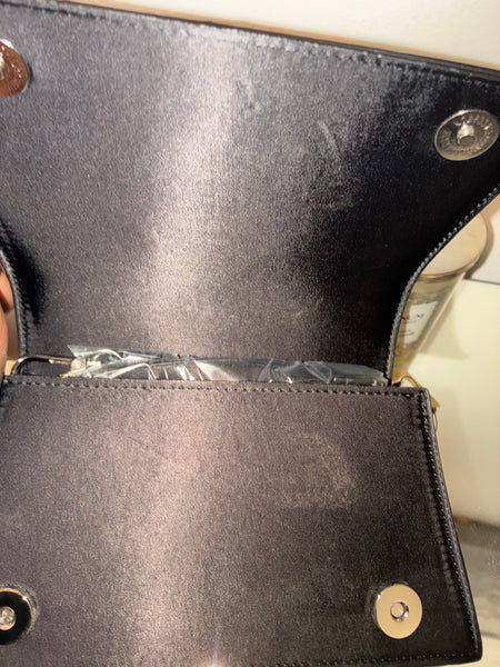 Part Of The Moment Black Rhinestone EmblemClutch Handbag