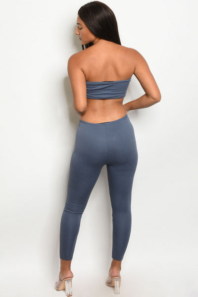 Yes She Did Two Piece Ribbed Bandu Tube Top & Ribbed Leggings Set (2 Colors)